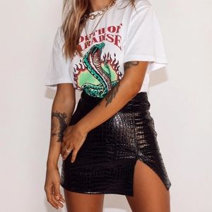 Princess Polly Mini Skirt Black Croc